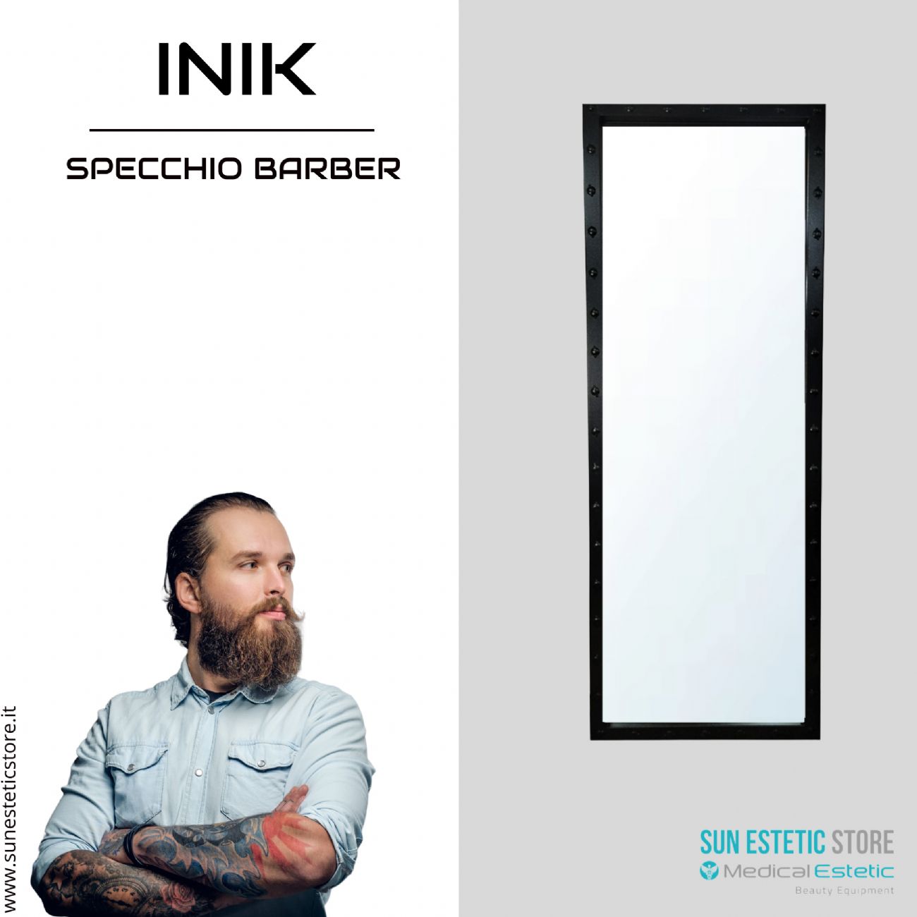 Inik specchiera per negozio parrucchiere maschile barbiere barber shop