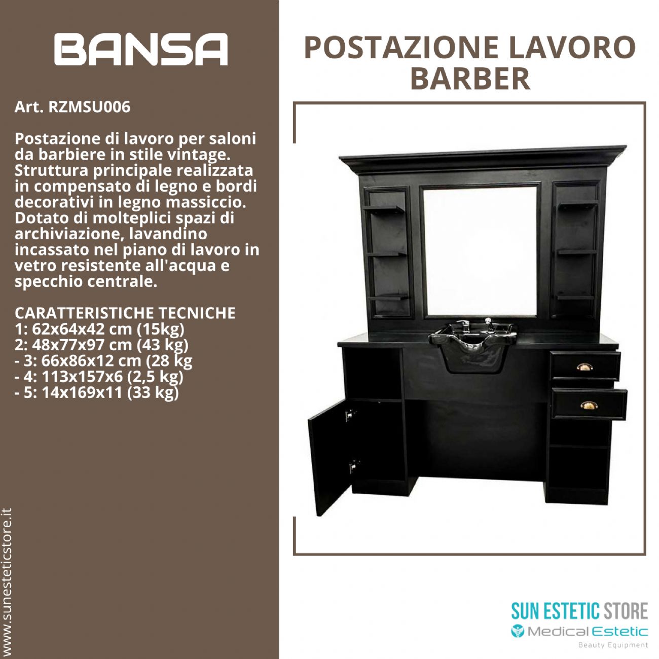 Bansa postazione lavoro parrucchiere barbiere