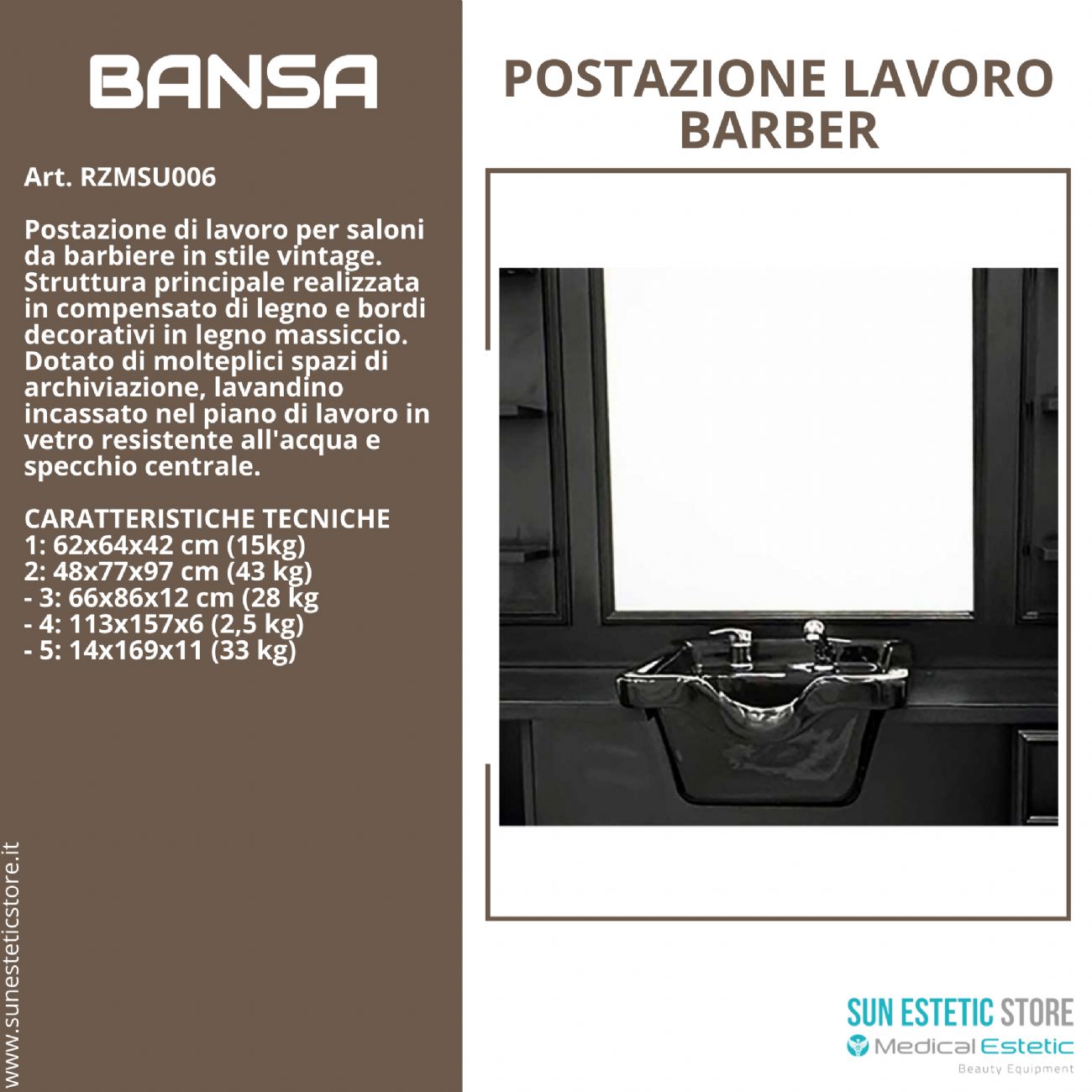 Bansa postazione lavoro parrucchiere barbiere