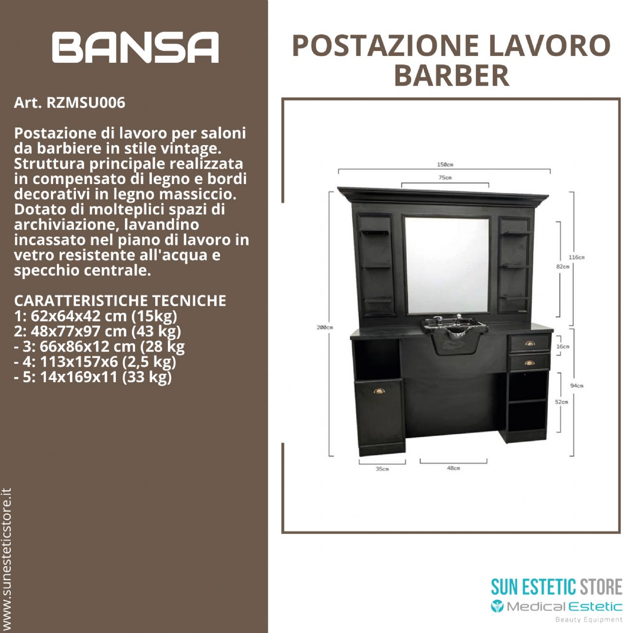 Bansa postazione lavoro parrucchiere barbiere