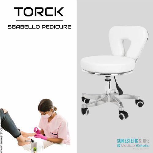 Torck sgabello pedicure ergonomico regolabile con schienale estetica Spa