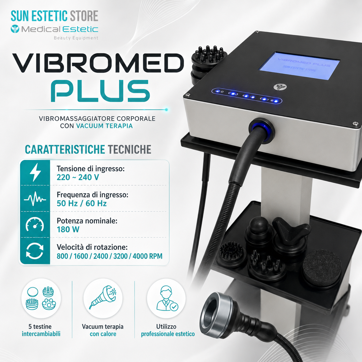 Vibromed Plus vibromassaggiatore corporale + Vacuum