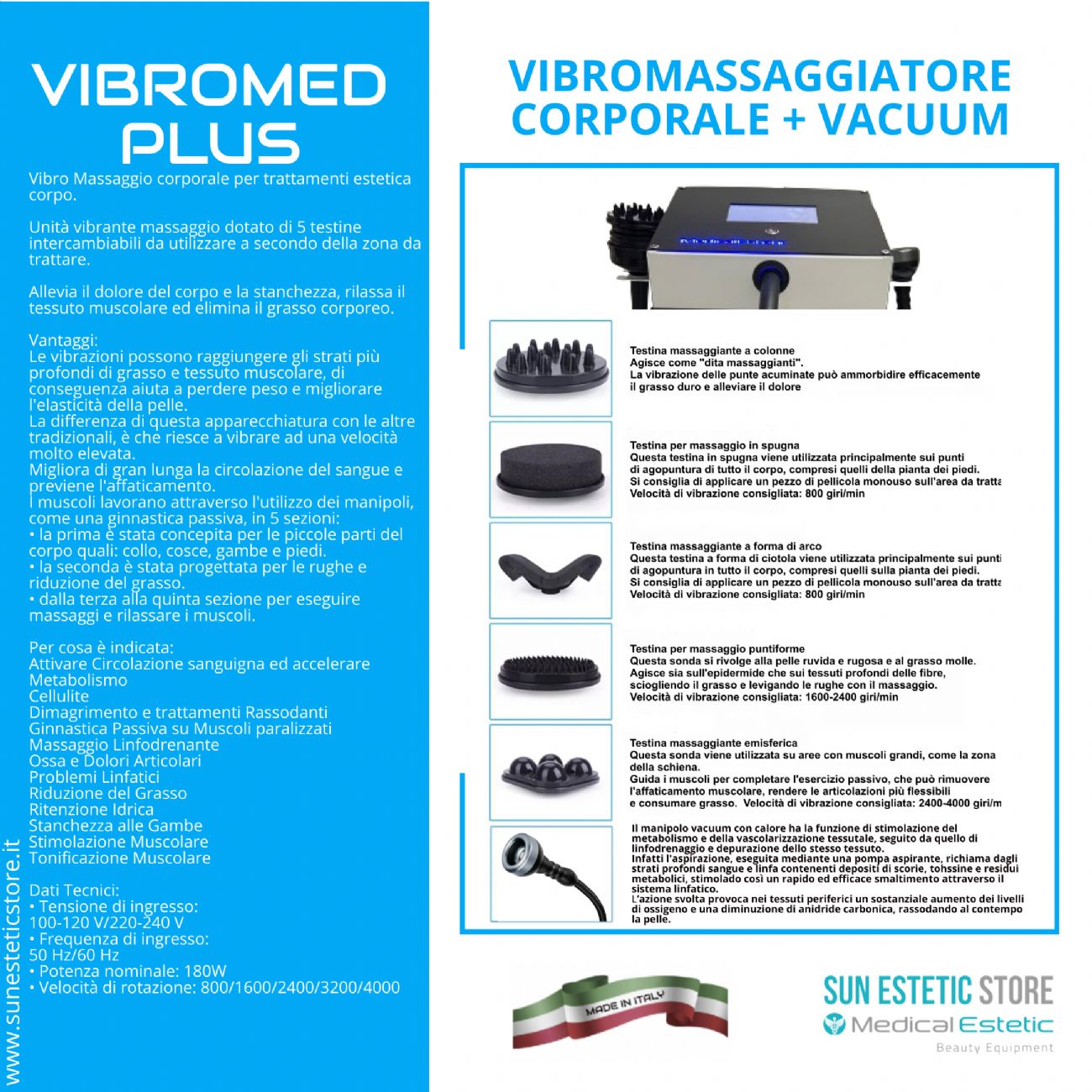 Vibromed Plus vibromassaggiatore corporale + Vacuum