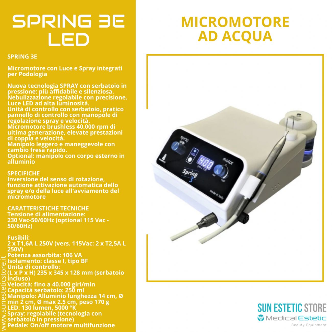 Sprig 3E Led Micromotore ad acqua per podologia pedicure manicure