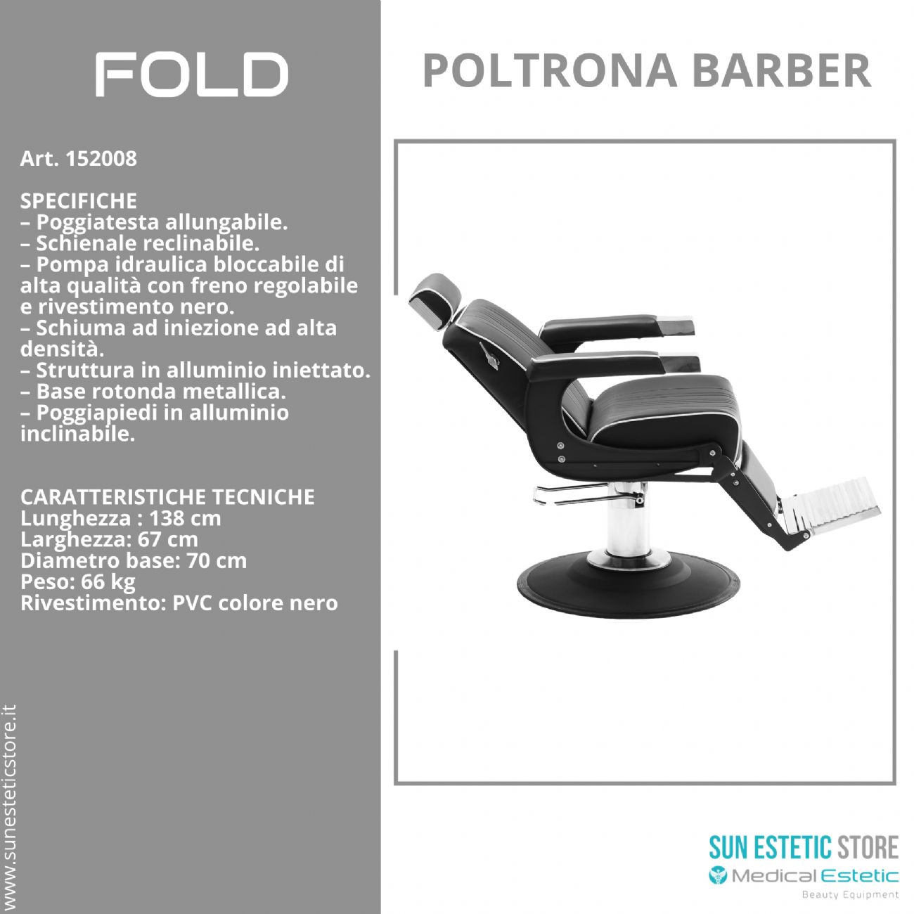 FOLD POLTRONA MASCHILE BARBIERE ARREDAMENTI PARRUCCHIERE BARBER SHOP