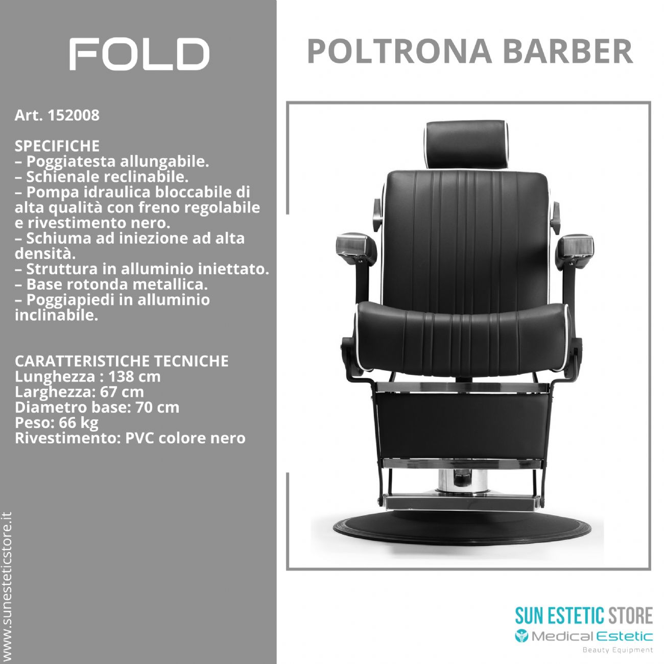 FOLD POLTRONA MASCHILE BARBIERE ARREDAMENTI PARRUCCHIERE BARBER SHOP