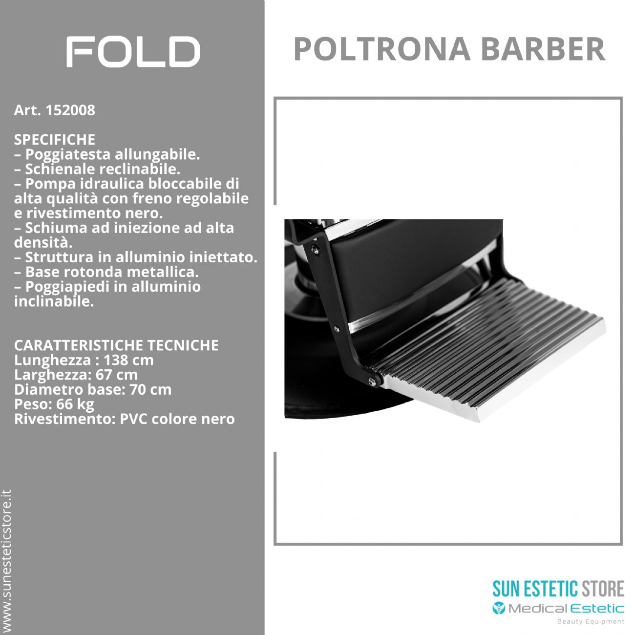 FOLD POLTRONA MASCHILE BARBIERE ARREDAMENTI PARRUCCHIERE BARBER SHOP