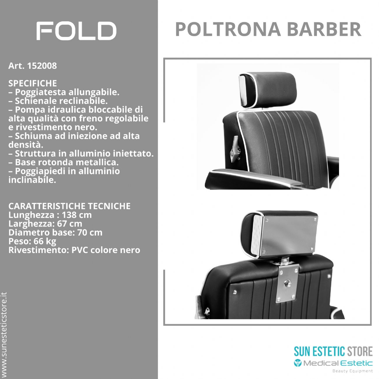 FOLD POLTRONA MASCHILE BARBIERE ARREDAMENTI PARRUCCHIERE BARBER SHOP