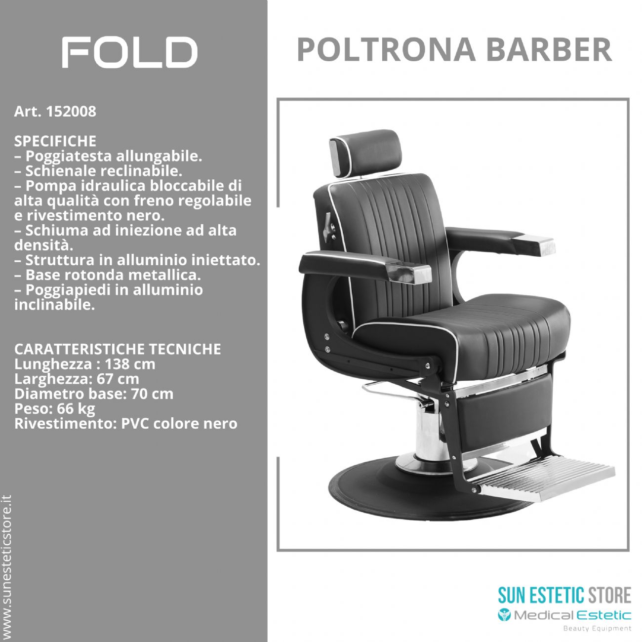 FOLD POLTRONA MASCHILE BARBIERE ARREDAMENTI PARRUCCHIERE BARBER SHOP