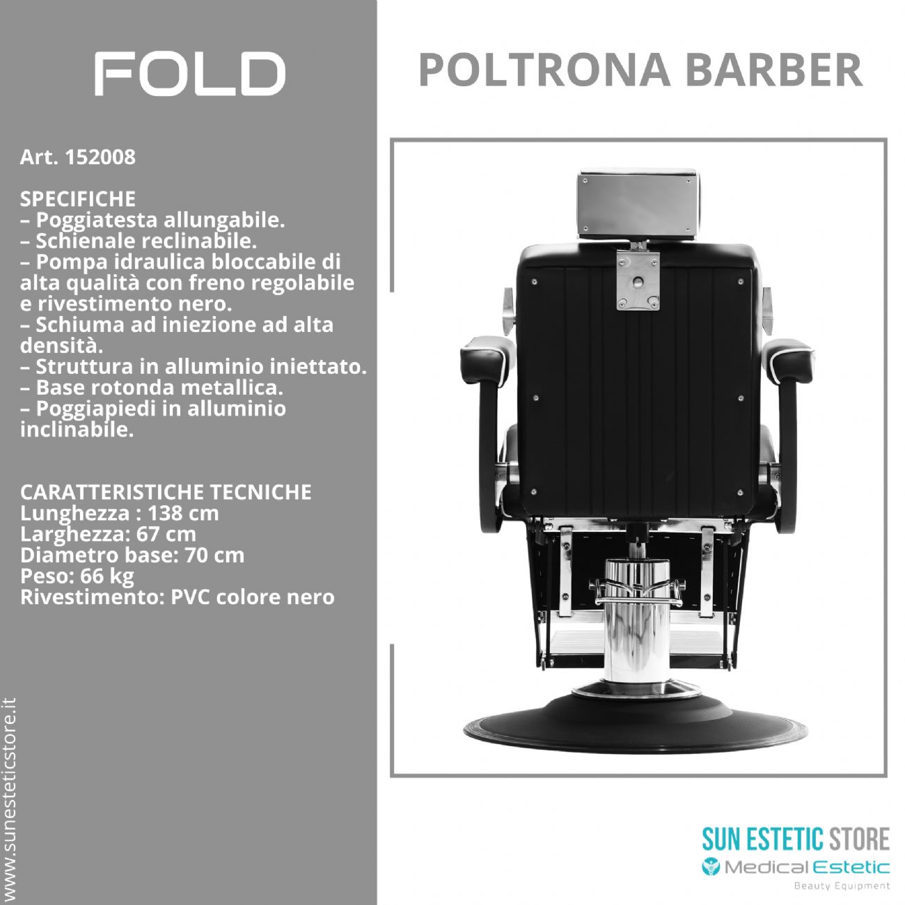 FOLD POLTRONA MASCHILE BARBIERE ARREDAMENTI PARRUCCHIERE BARBER SHOP