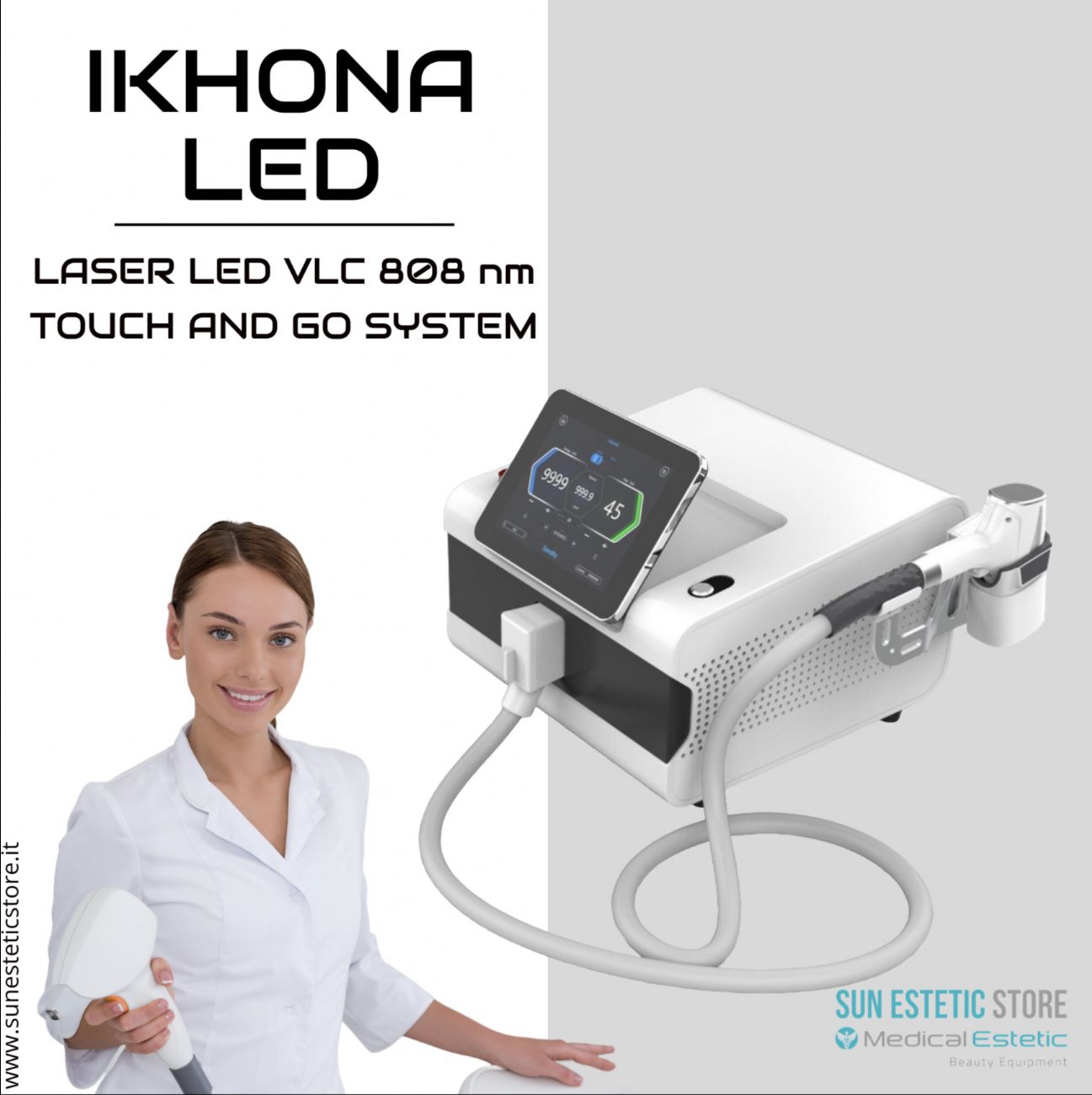 iKhona Laser LED VLC 808 nm 1200W epilazione progressiva