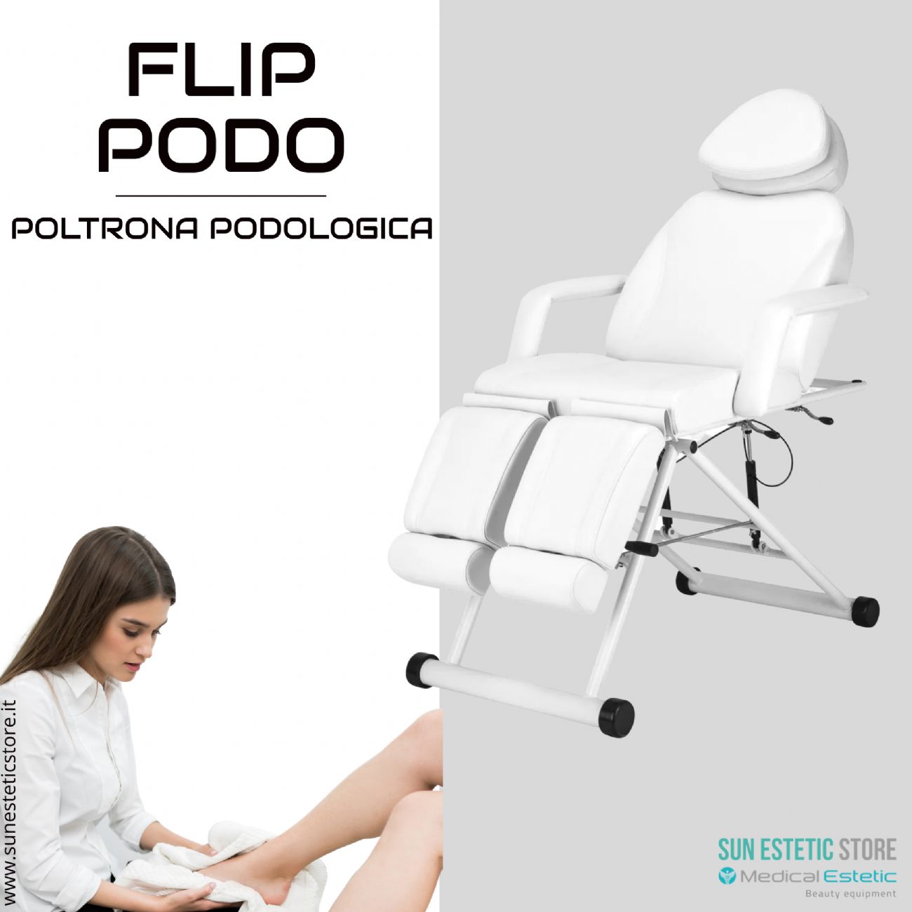 FLIP PODO 563S Poltrona podologica pedicure movimento manuale