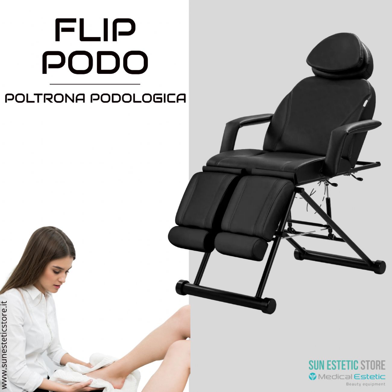 FLIP PODO 563S Poltrona podologica pedicure movimento manuale