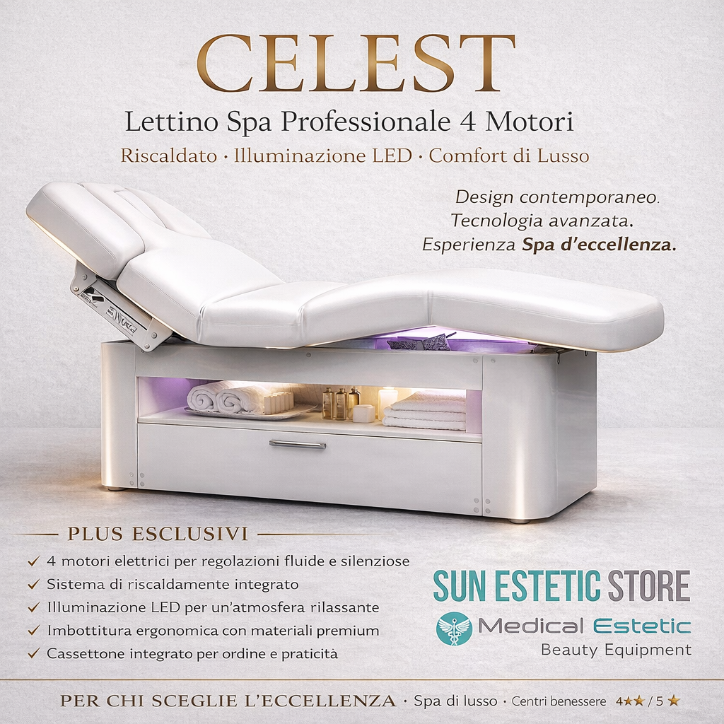 Celest lettino spa Luxury 4 motori riscaldato con illuminazione LED