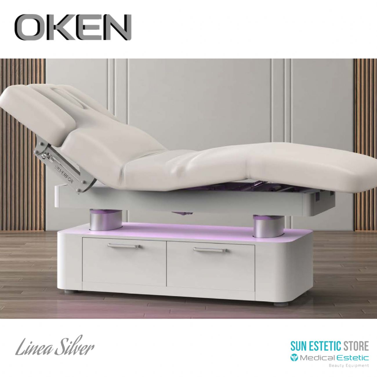 Oken lettino massaggio Luxury Spa 4 motori riscaldato con illuminazione LED