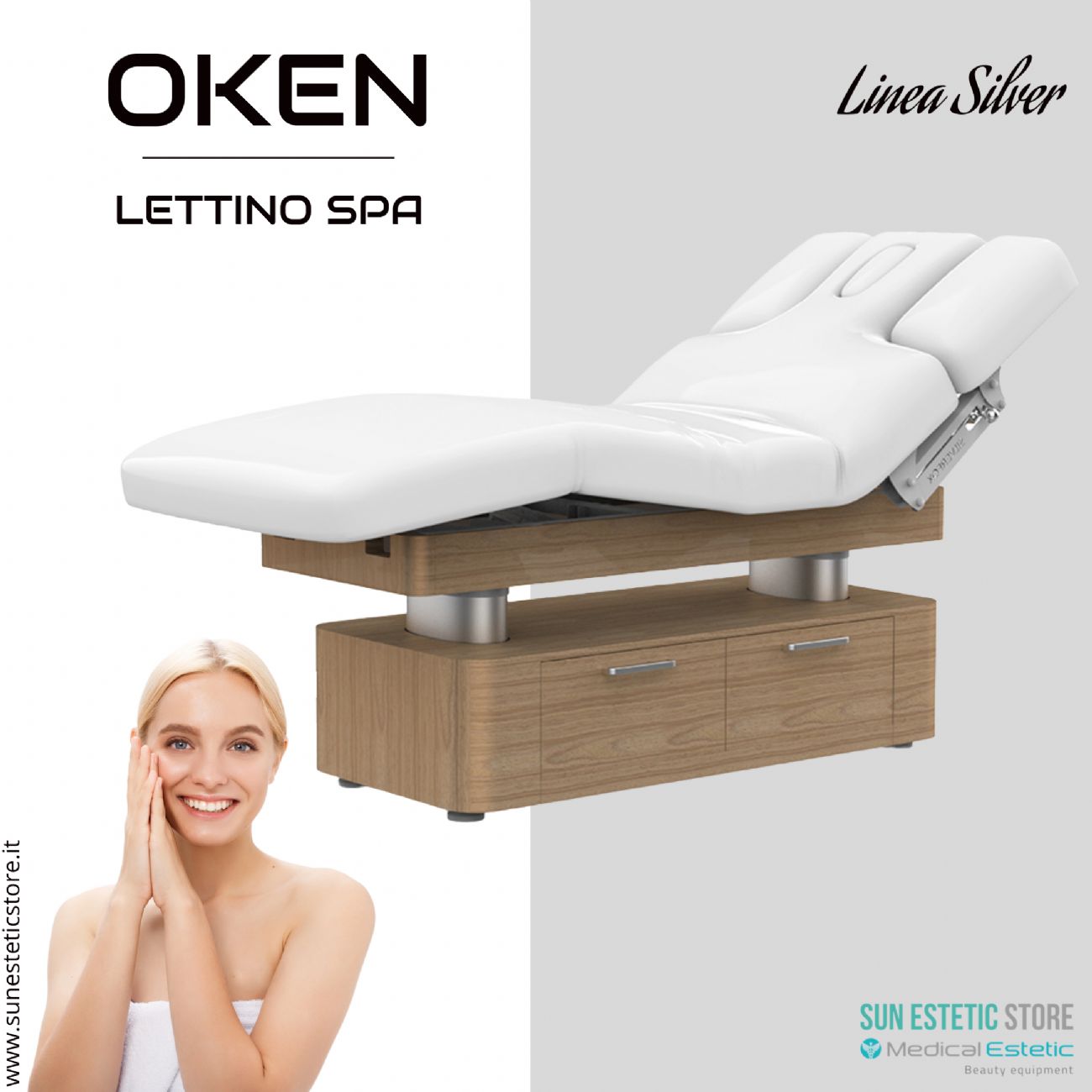 Oken lettino massaggio Luxury Spa 4 motori riscaldato con illuminazione LED