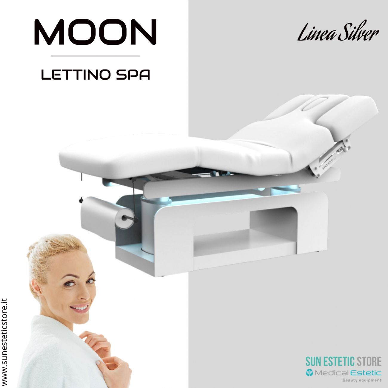 Moon lettino da massaggio luxury Spa elettrico 4 motori riscaldato