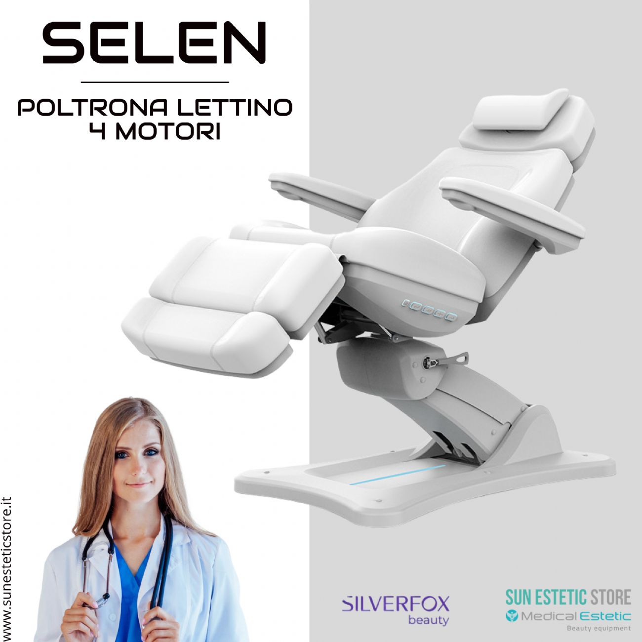 SELEN Poltrona lettino elettrica 4 motori