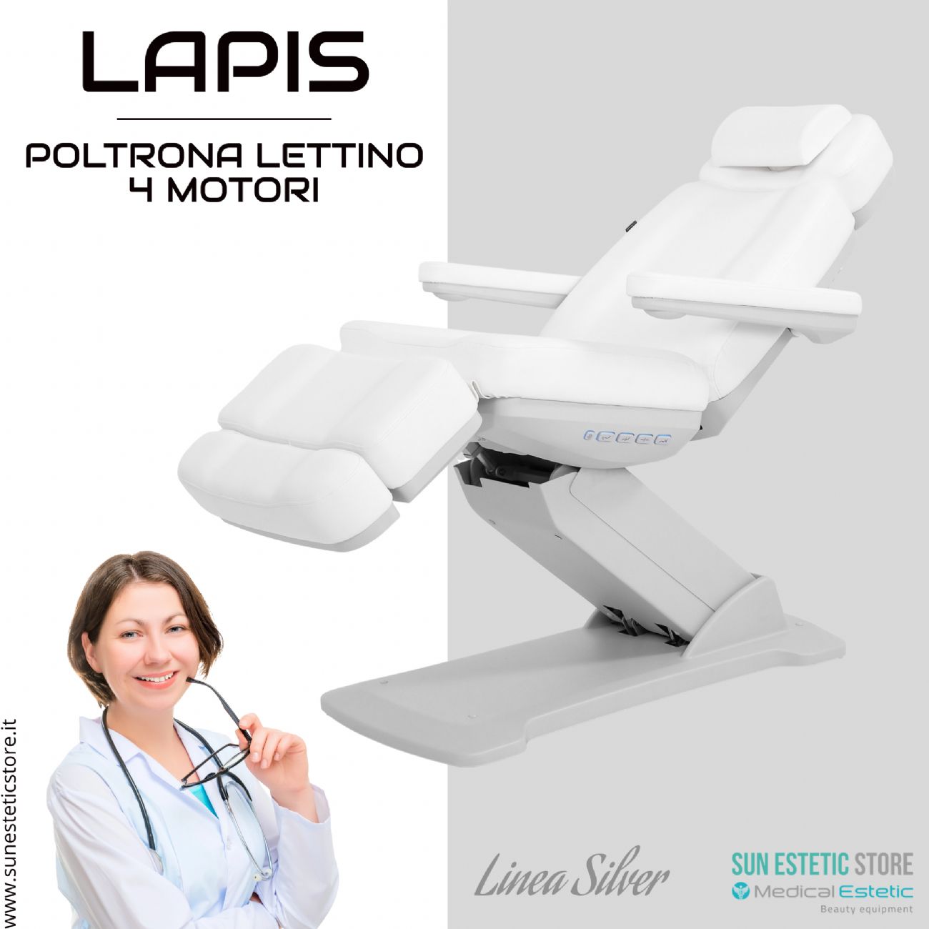 Lapis poltrona elettrica 4 motori riscaldata per estetica