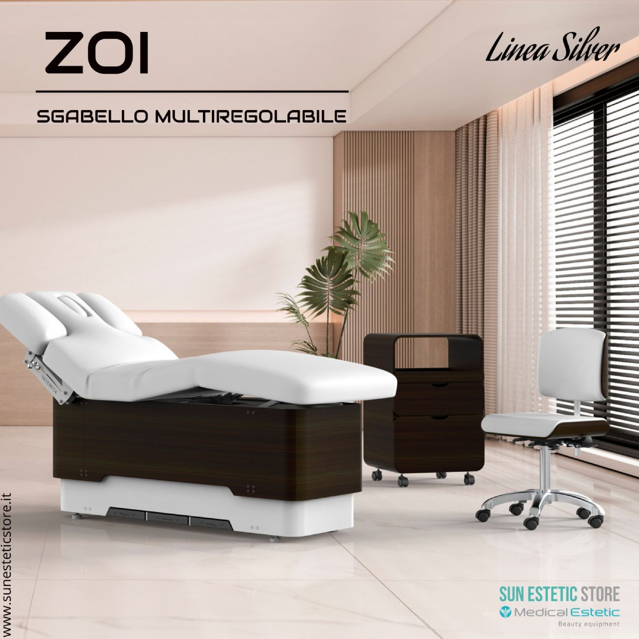 Zoi sgabello multiregolabile con seduta piatta e schienale ergonomico