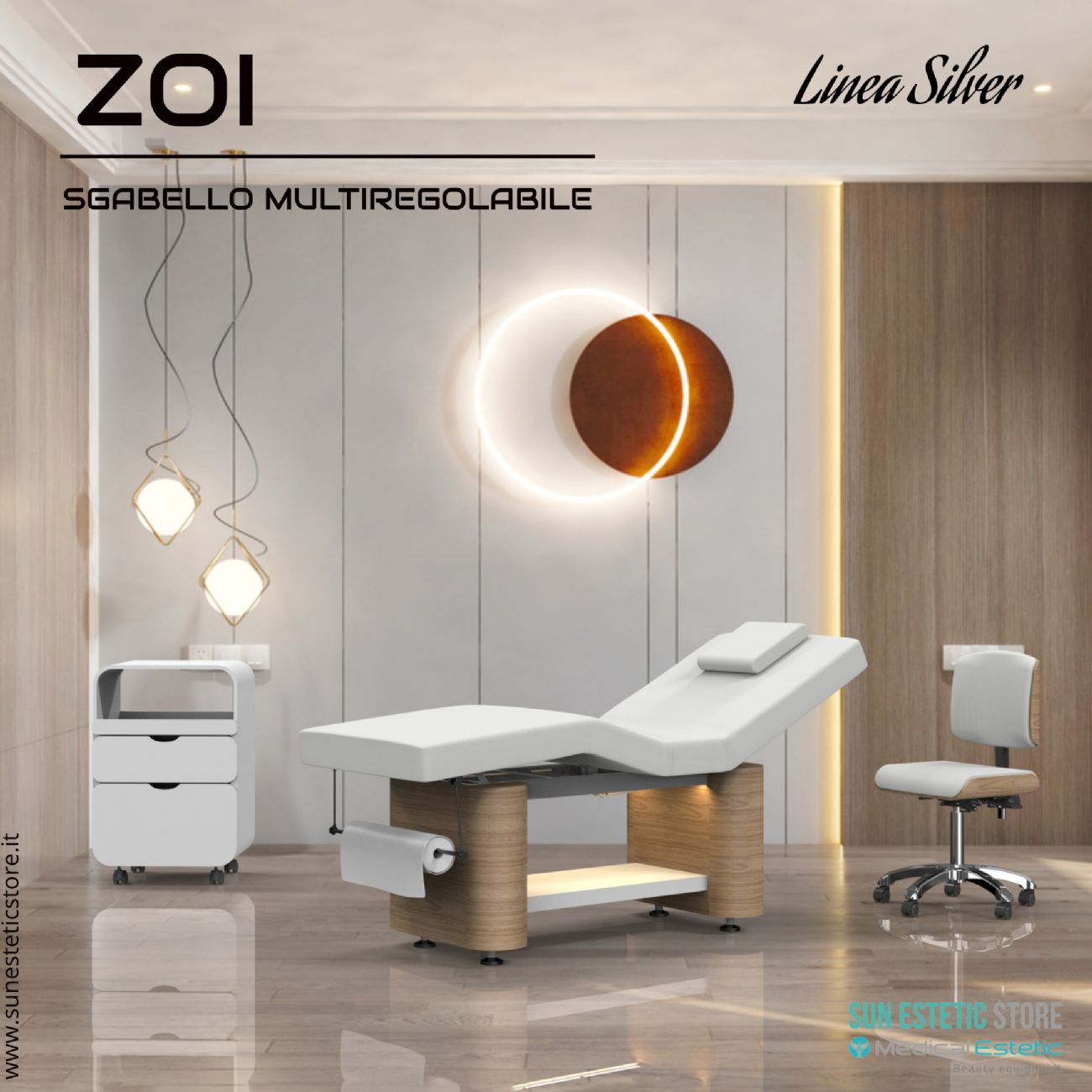 Zoi sgabello multiregolabile con seduta piatta e schienale ergonomico