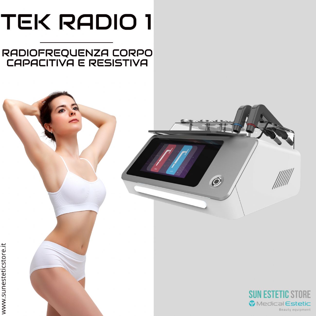 TEK Radio 1 Radiofrequenza corpo capacitiva e resistiva estetica