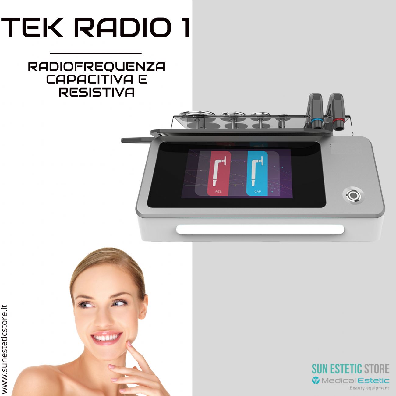 TEK Radio 1 Radiofrequenza corpo capacitiva e resistiva estetica