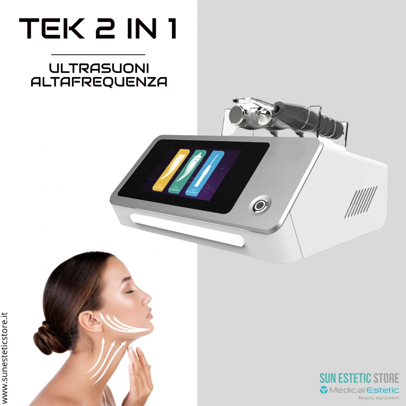 Tek 2 in 1 Apparecchiatura estetica multifunzione per Ultrasuoni e alta Frequenza