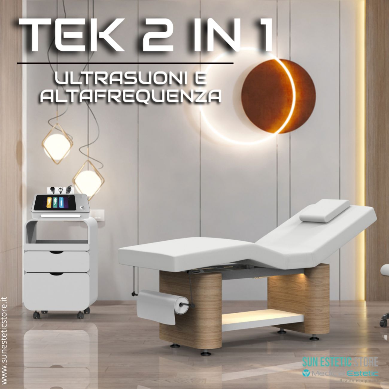 Tek 2 in 1 Apparecchiatura estetica multifunzione per Ultrasuoni e alta Frequenza