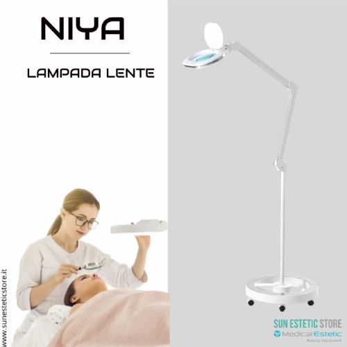 Niya Lampada lente led 5 diottrie 2 funzioni luce calda e luce fredda con stativo per estetica