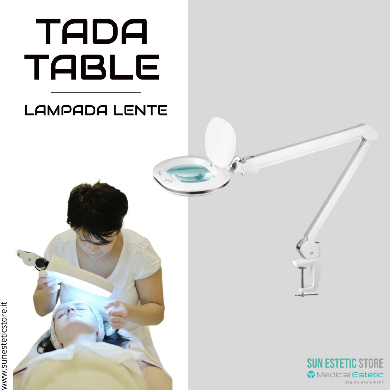 Tada lampada lente da tavolo 5 diottrie 2 funzione luce fredda e luce UV