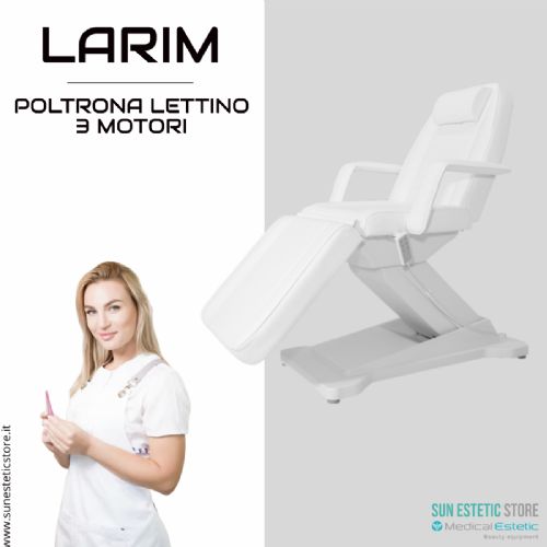 Larim poltrona lettino elettrica 3 motori per estetica spa