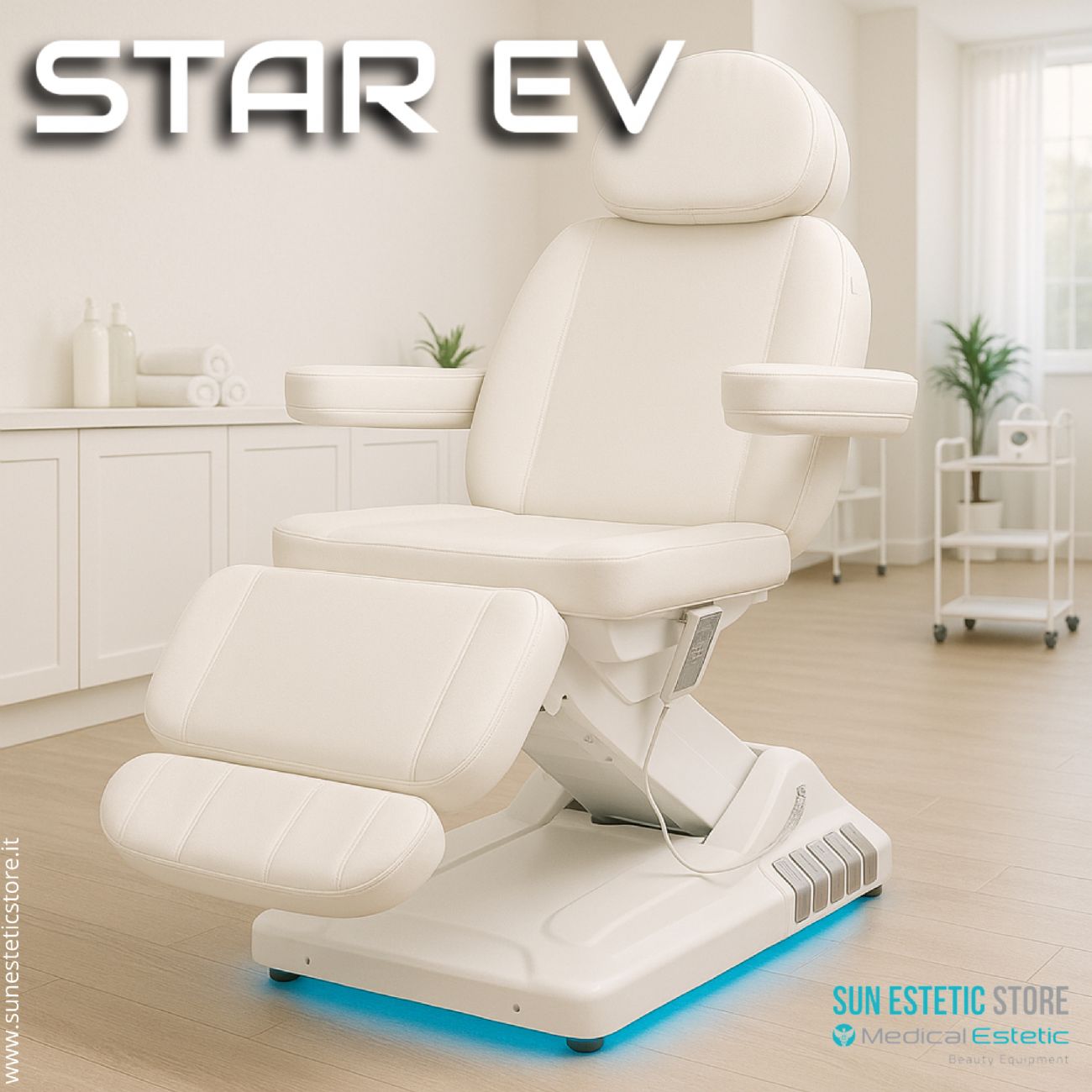 Star Ev Poltrona lettino elettrica 3 motori per estetica Spa
