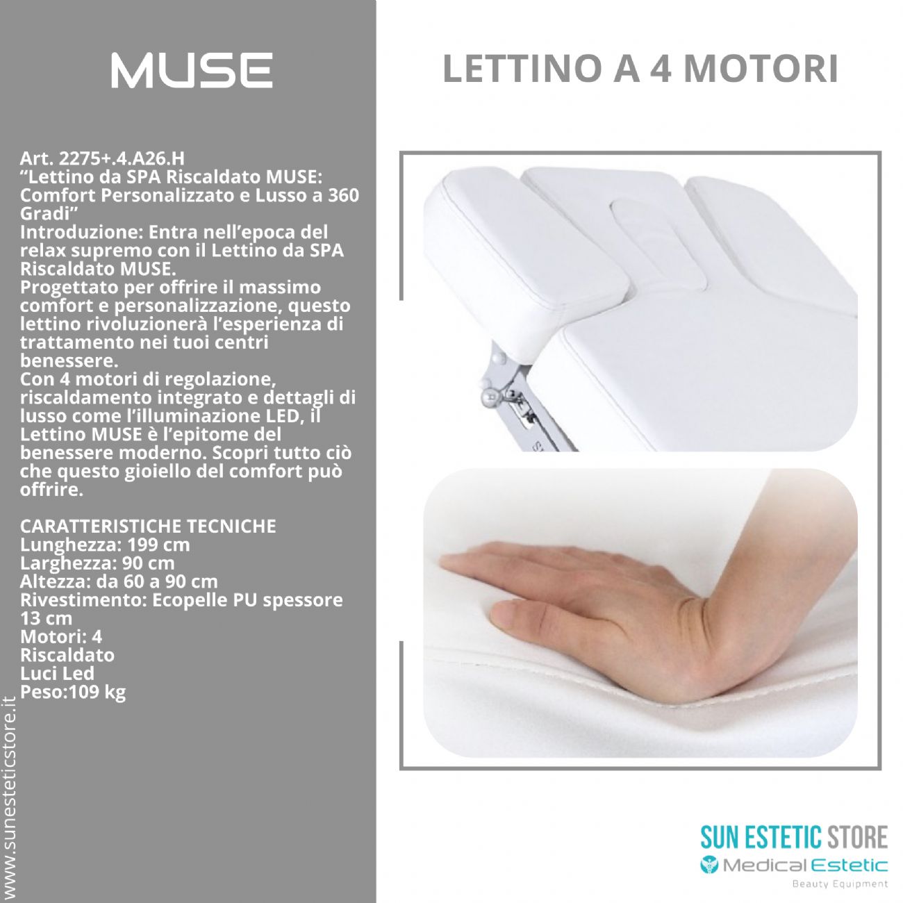 Muse lettino massaggio Spa 4 motori wellness estetica spa