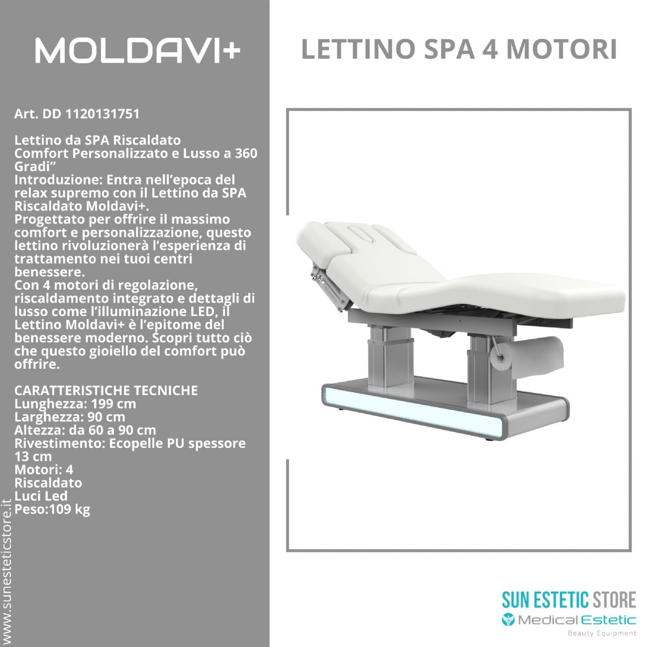 Moldavi+lettino massaggio Spa 4 motori wellness estetica spa