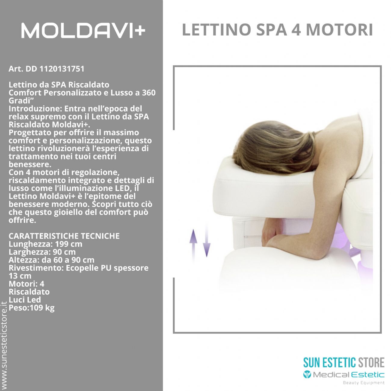 Moldavi+lettino massaggio Spa 4 motori wellness estetica spa
