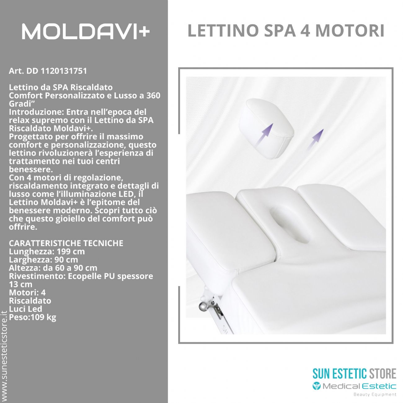 Moldavi+lettino massaggio Spa 4 motori wellness estetica spa