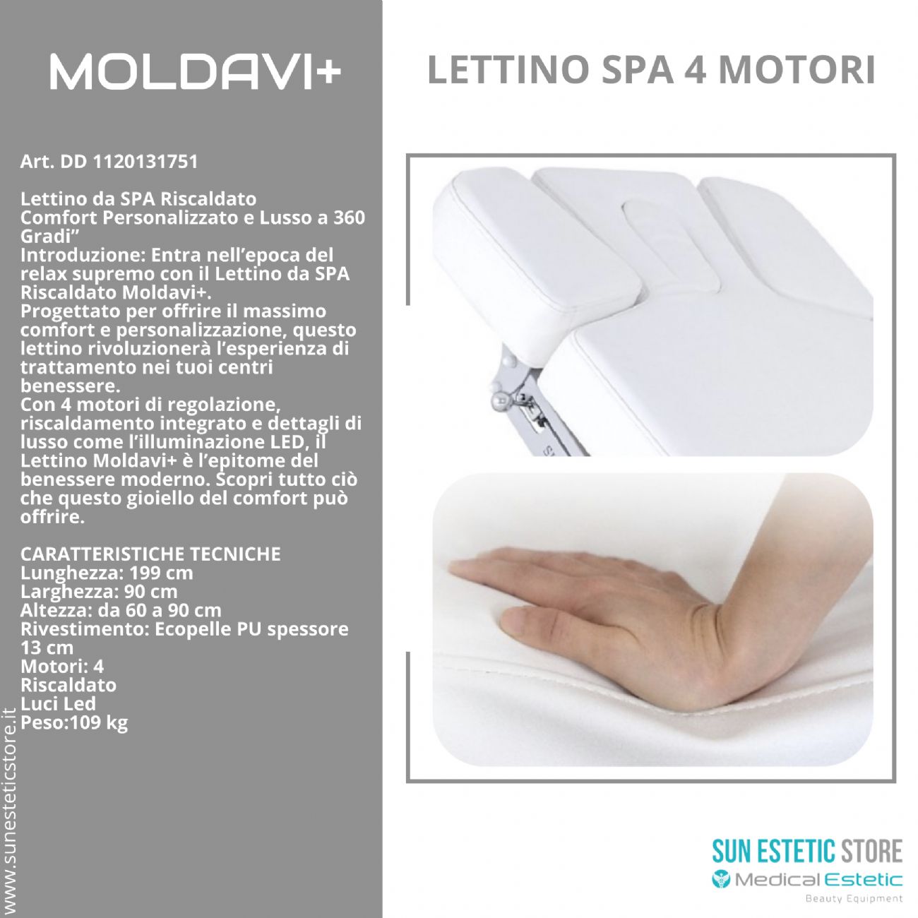 Moldavi+lettino massaggio Spa 4 motori wellness estetica spa