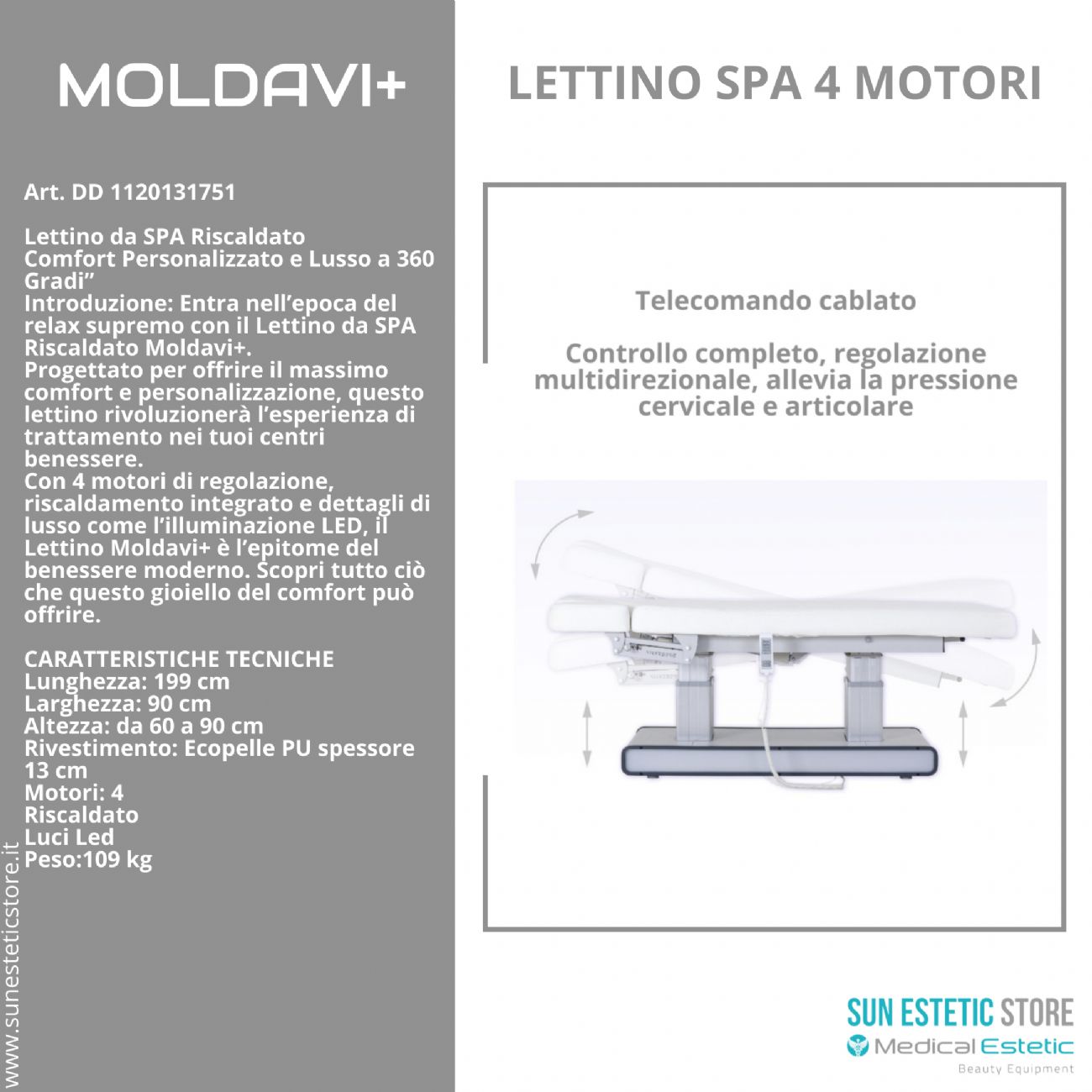 Moldavi+lettino massaggio Spa 4 motori wellness estetica spa