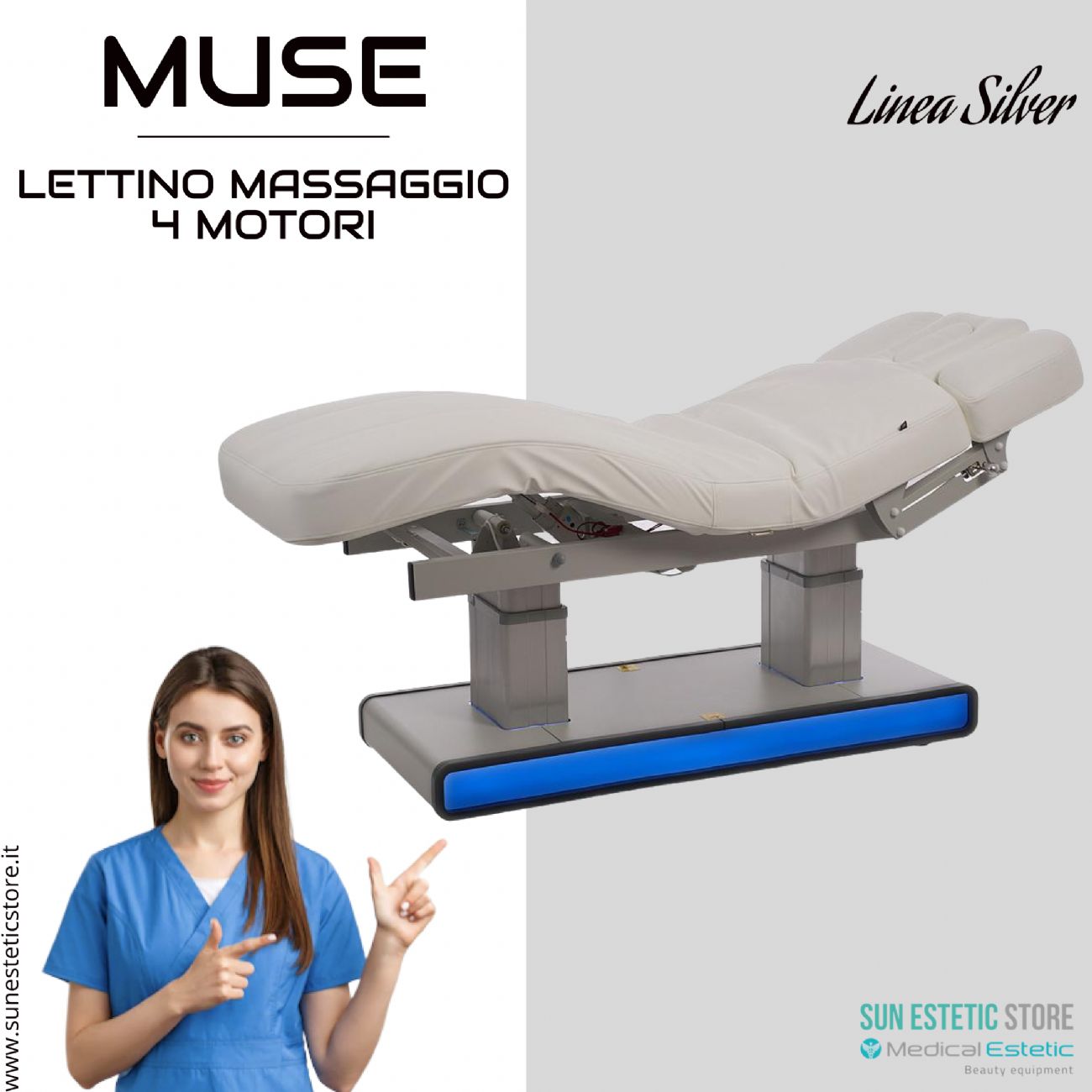 Muse lettino massaggio Spa 4 motori wellness estetica spa