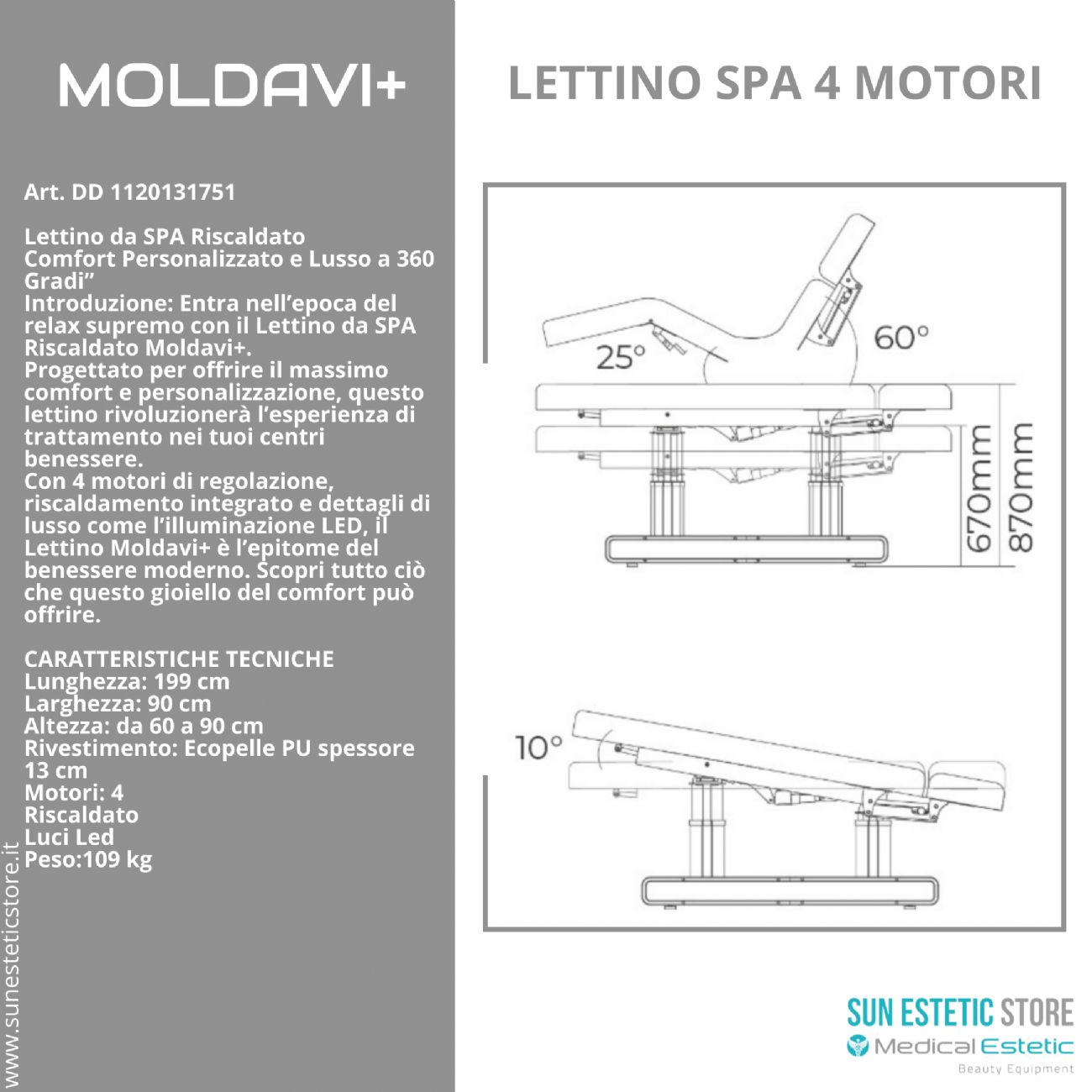 Moldavi+lettino massaggio Spa 4 motori wellness estetica spa