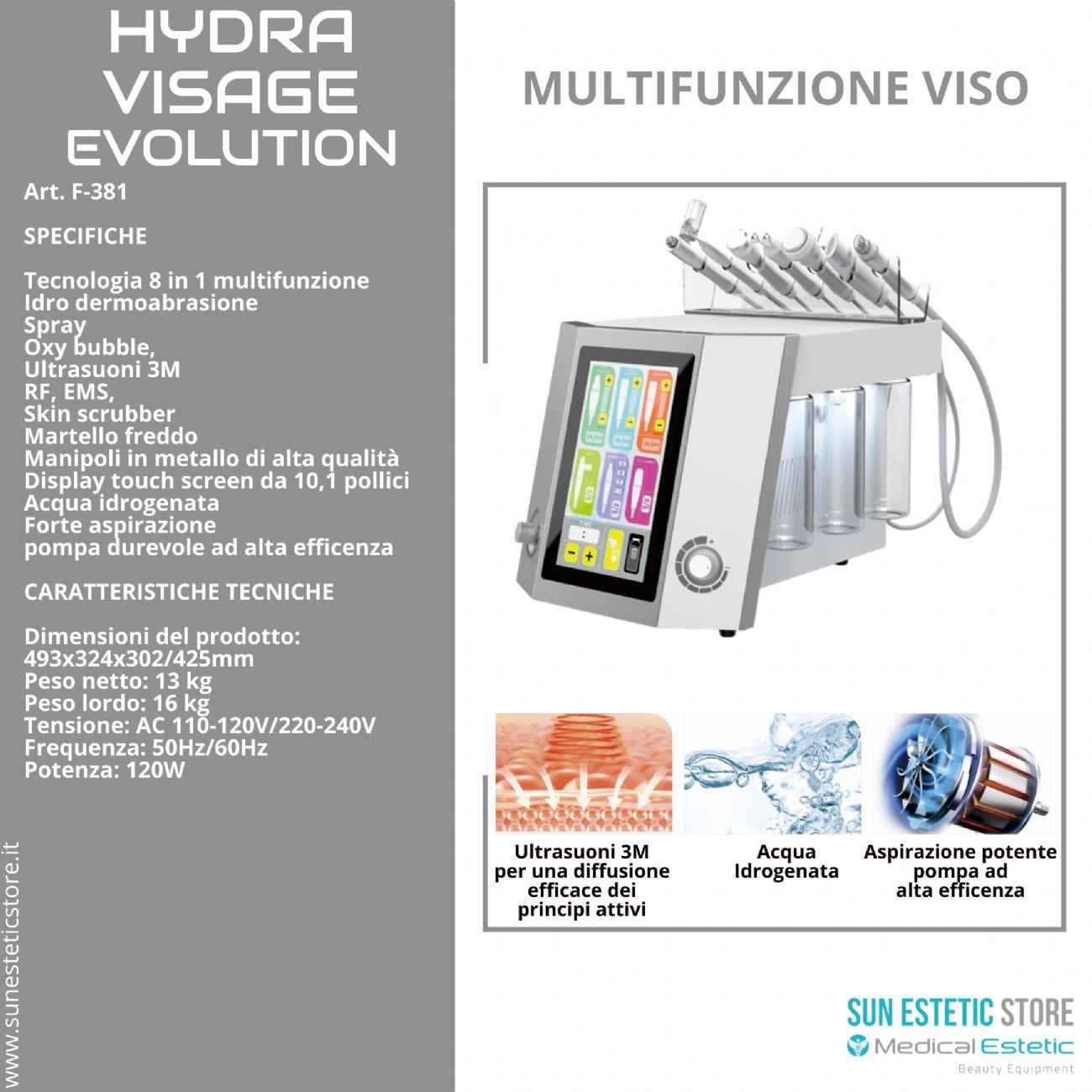 Hydra Visage Evolution Multifunzione trattamenti pulizia viso