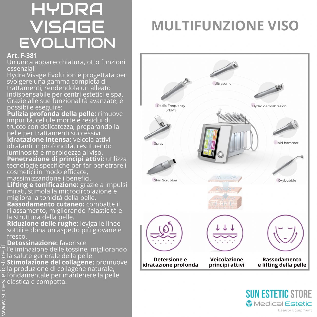 Hydra Visage Evolution Multifunzione trattamenti pulizia viso