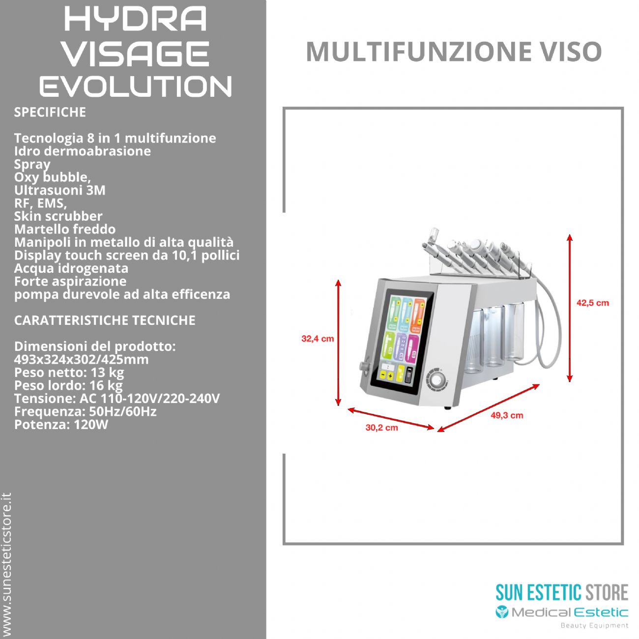 Hydra Visage Evolution Multifunzione trattamenti pulizia viso