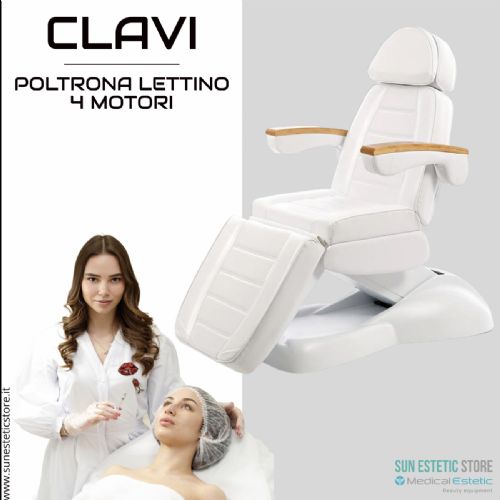 Clavi poltrona lettino multifunzionale studio estetica 3 segmenti 4 motori