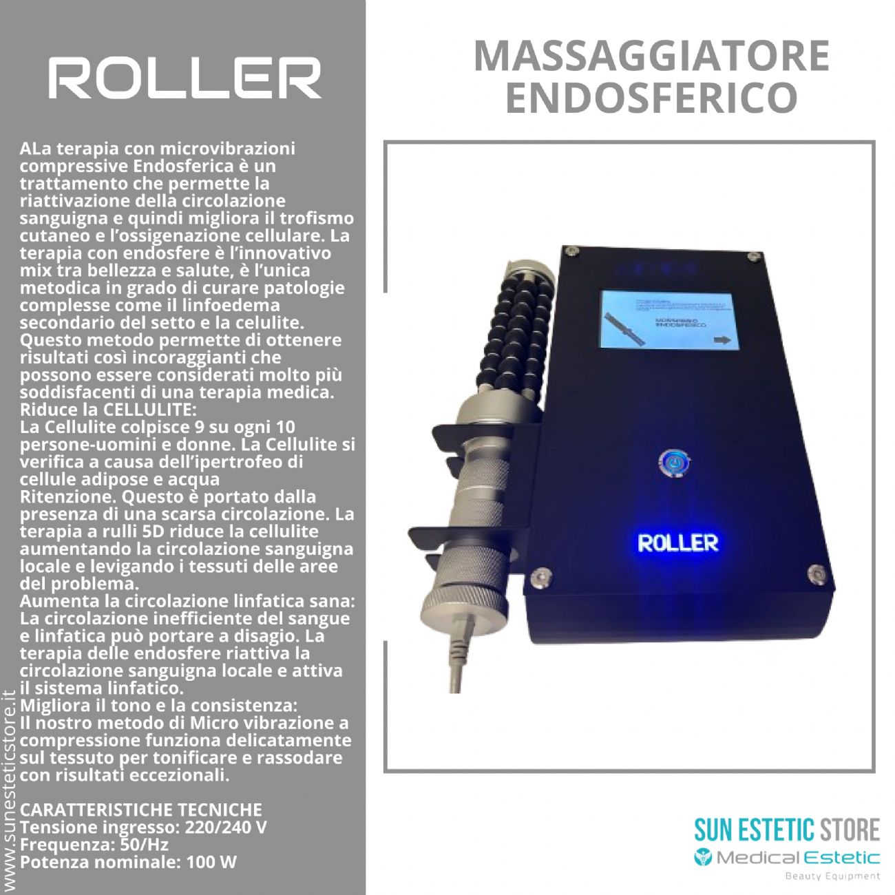 Roller massaggiatore endosferico trattamenti corpo estetica