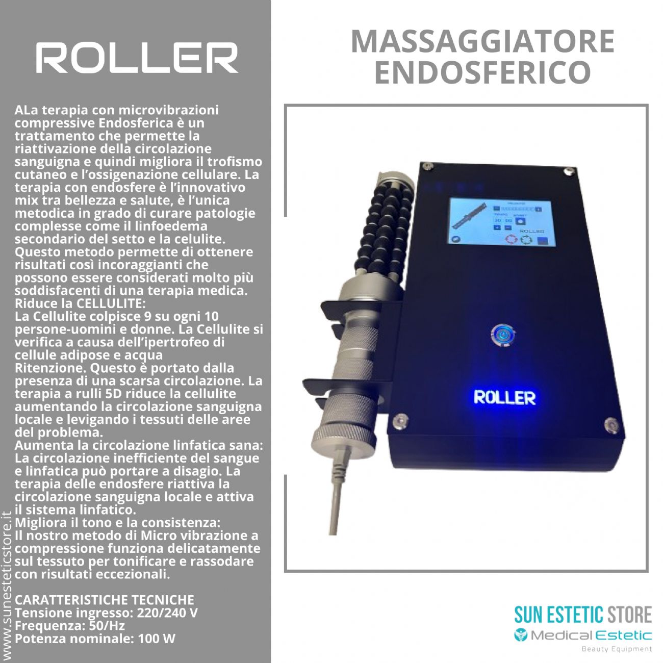 Roller massaggiatore endosferico trattamenti corpo estetica