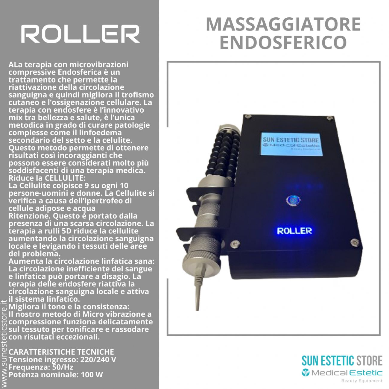 Roller massaggiatore endosferico trattamenti corpo estetica