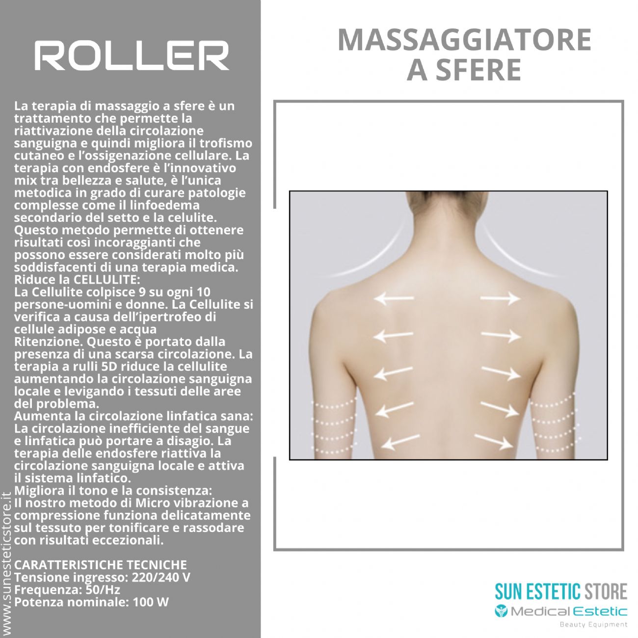 Roller massaggiatore endosferico trattamenti corpo estetica