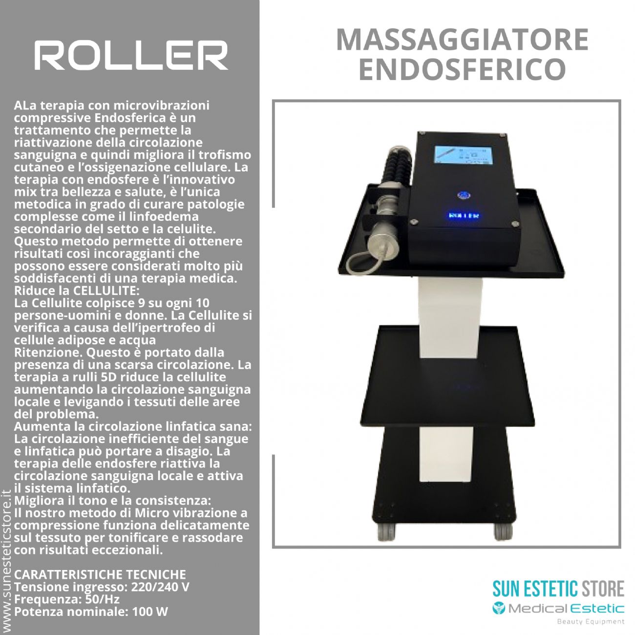 Roller massaggiatore endosferico trattamenti corpo estetica